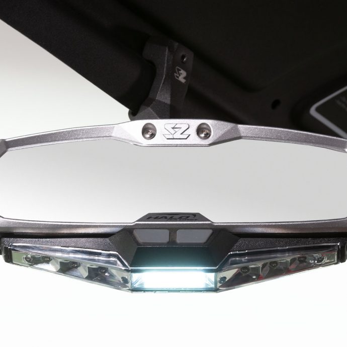 halo-ra led rear view mirror w/cast aluminum bezel - can-am x3